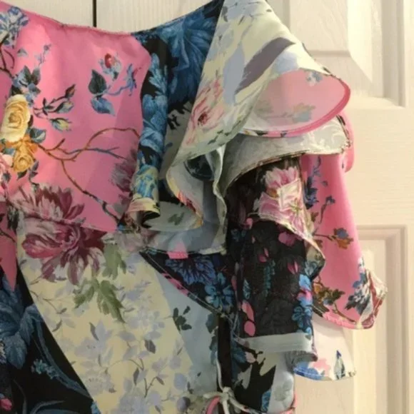 NWT ASOS Floral One Shoulder Dress 2P - Picture 4 of 6